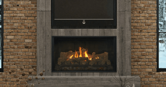 wood fireplace